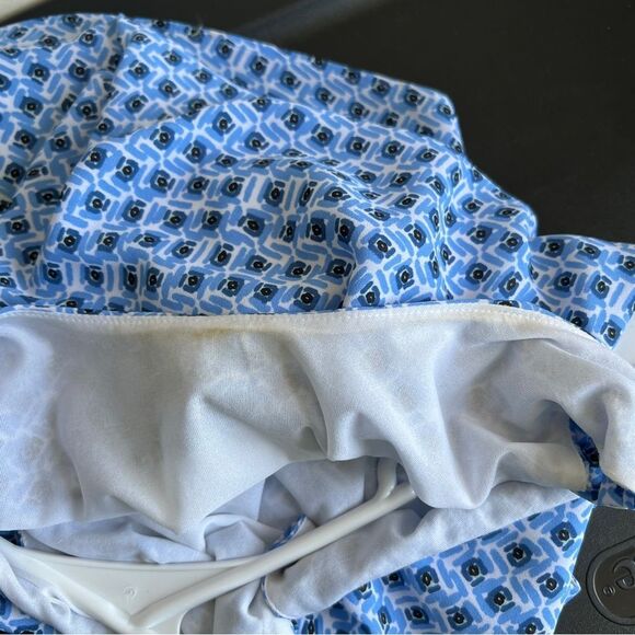 Loft Blue White Layered Sleeveless Career Blouse Tank Top - Picture 5 of 6